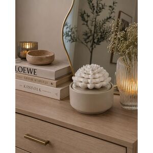 Ceramic Essential Oil Diffuser: White & Cream Boho Non-Toxic Natural Fragrance